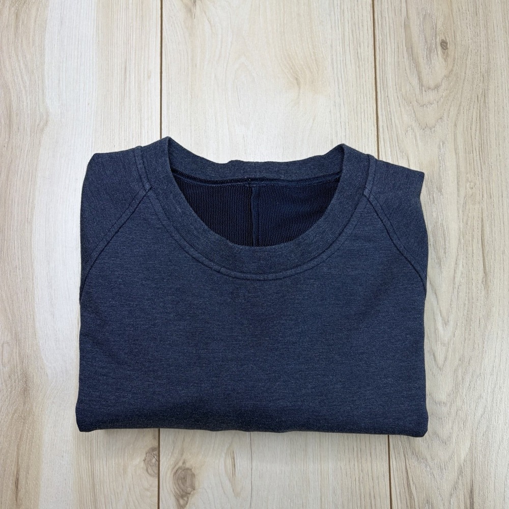 Lululemon Mens City Sweat Crewneck Pullover Heather Blue Raglan Sweatshirt Large